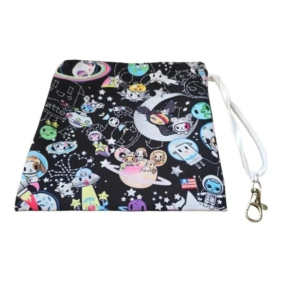 Cute Bear Astronaut Space Unicorn Stars Makeup Custom Homemade Bag - Picture 2 of 3